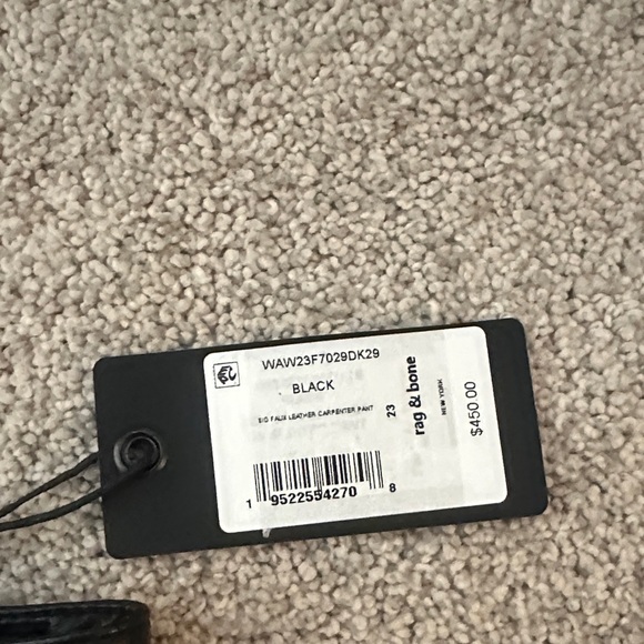 NWT Rag & Bone Sid Faux Leather Carpenter Black Pants 23 - Picture 6 of 10